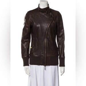 Soia & Kyo Women 100% Leather Dark Brown Jacket XS Quiet Luxury Biker Boho India